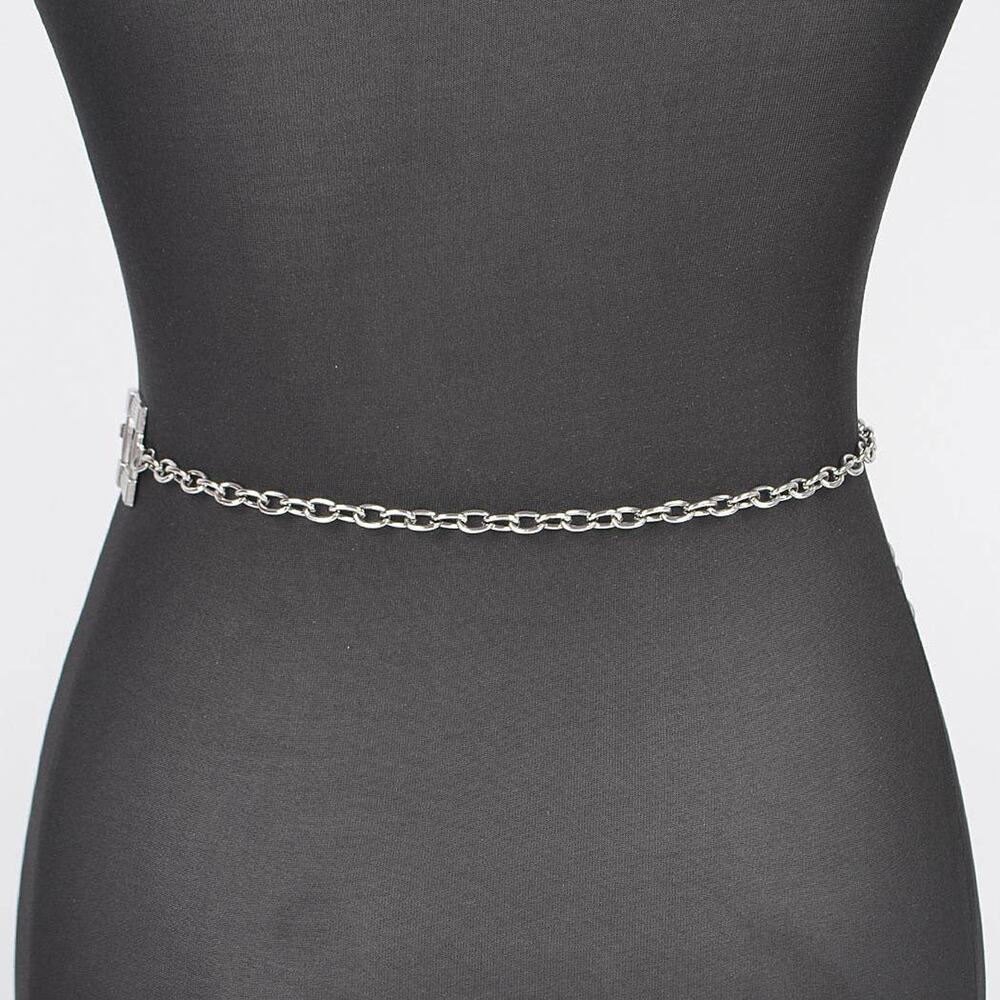 Square Metal Plus Size Chain Belt - Picture 5 of 10
